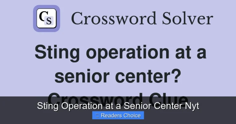 Sting Operation at a Senior Center Nyt