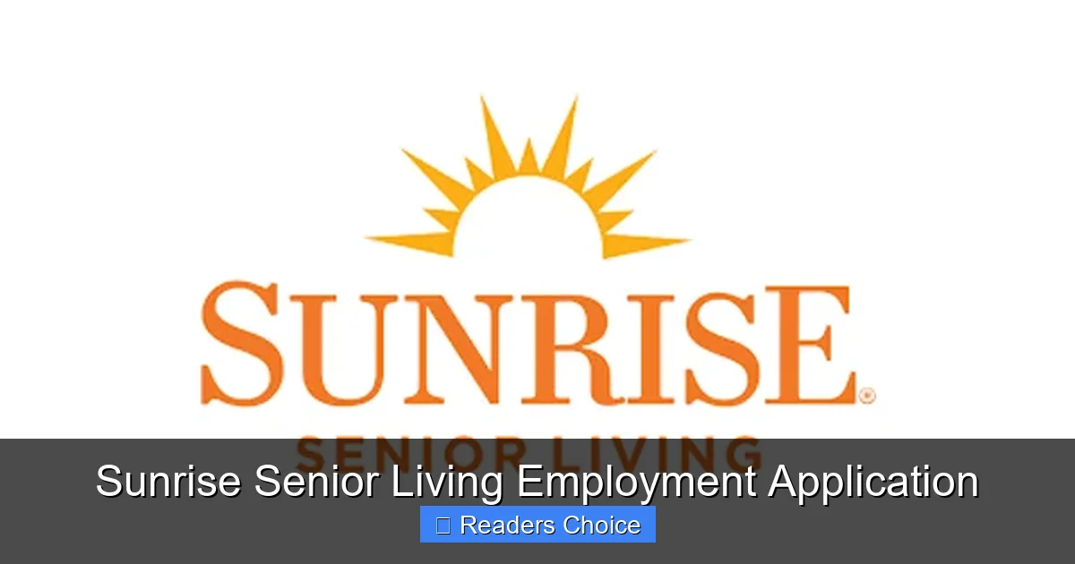 Sunrise Senior Living Employment Application
