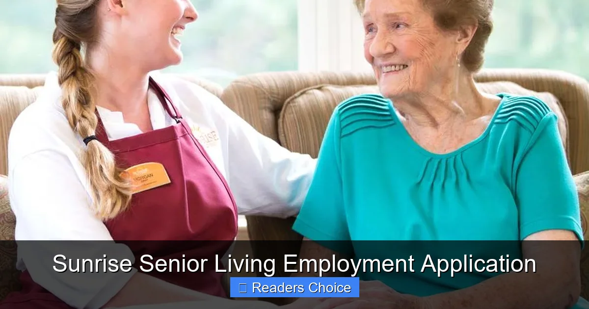 Sunrise Senior Living Employment Application