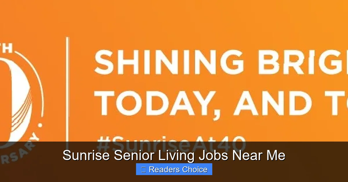 Sunrise Senior Living Jobs Near Me