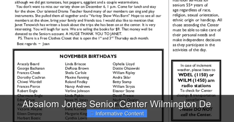 Absalom Jones Senior Center Wilmington De
