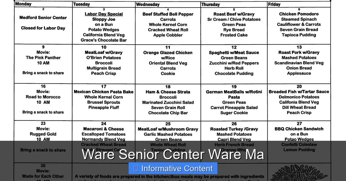 Ware Senior Center Ware Ma