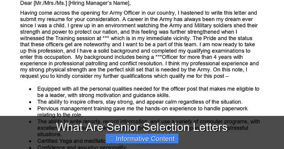 What Are Senior Selection Letters