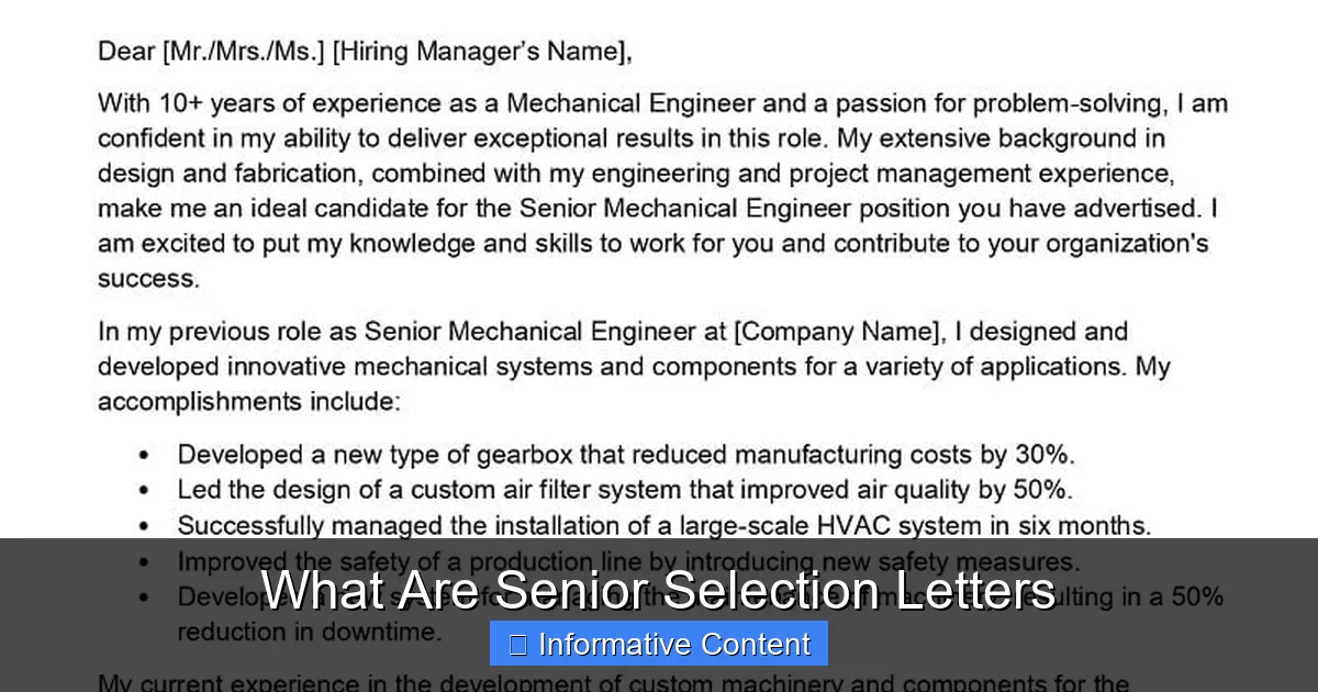 What Are Senior Selection Letters
