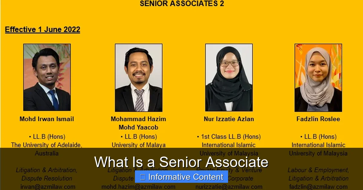 What Is a Senior Associate