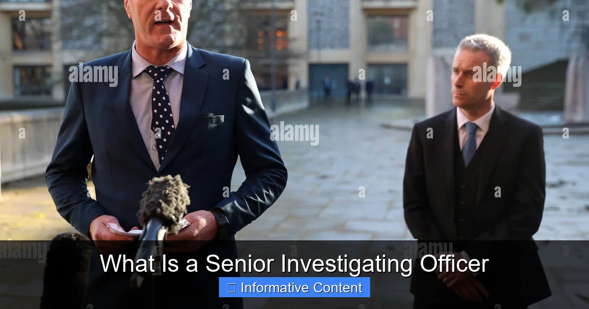 What Is a Senior Investigating Officer