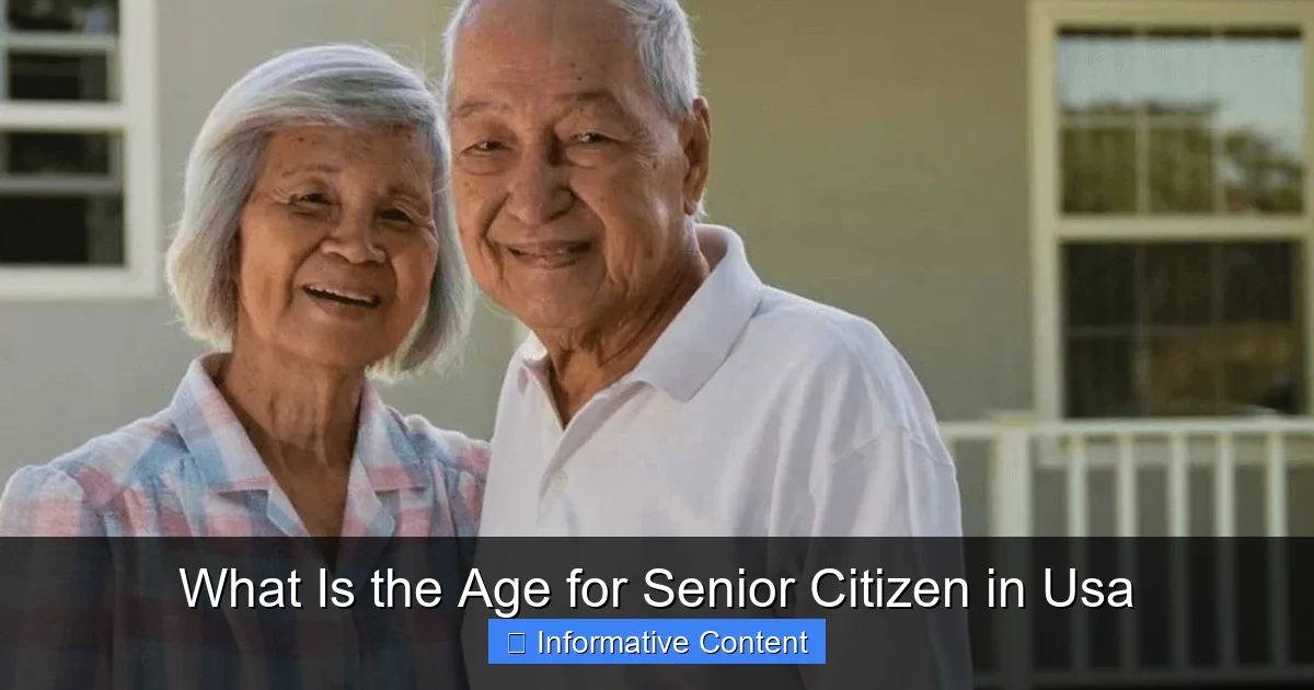 What Is the Age for Senior Citizen in Usa