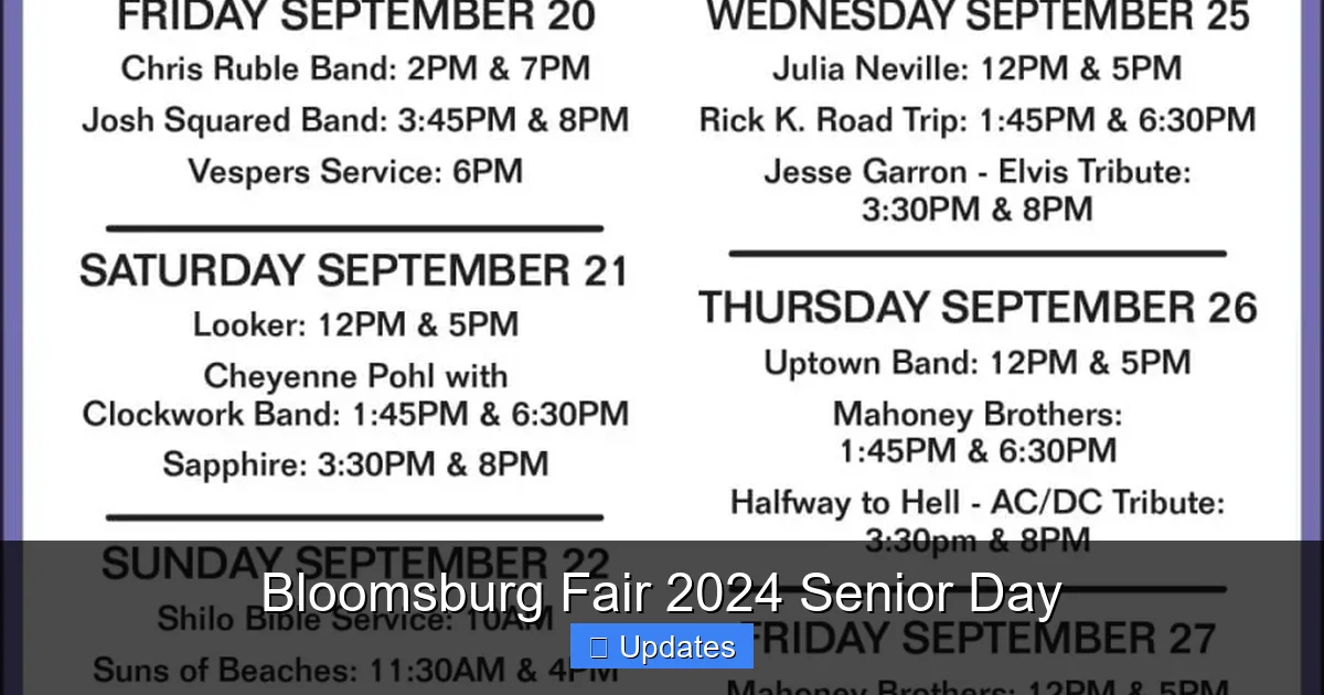Bloomsburg Fair 2024 Senior Day