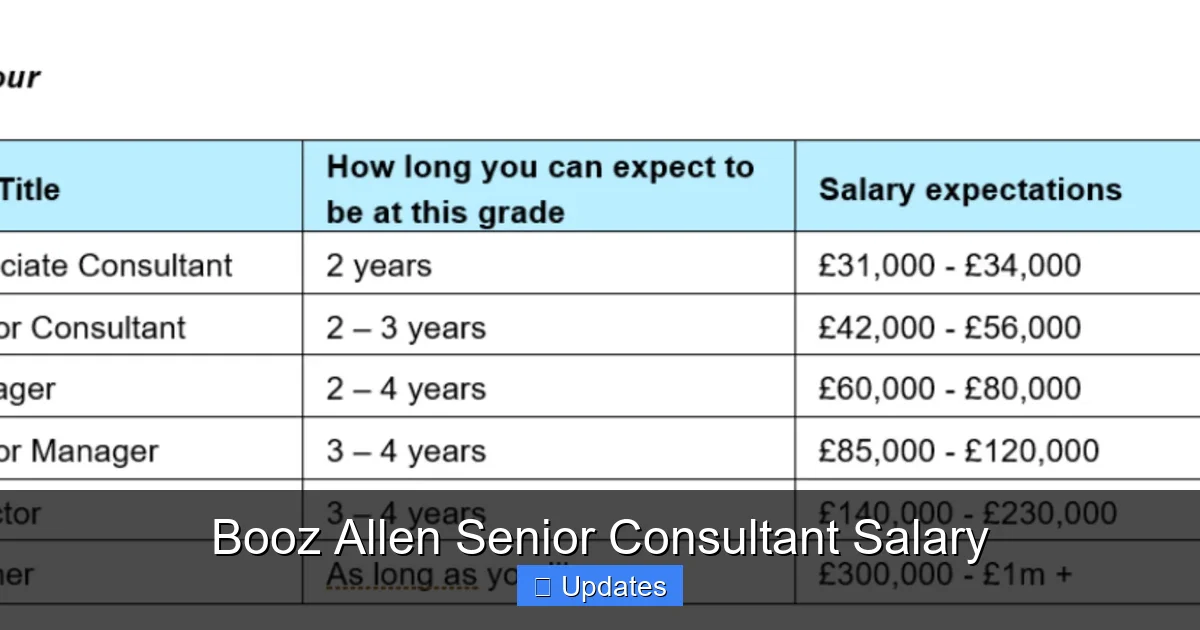 Booz Allen Senior Consultant Salary