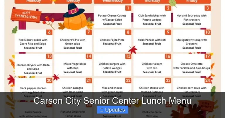Carson City Senior Center Lunch Menu