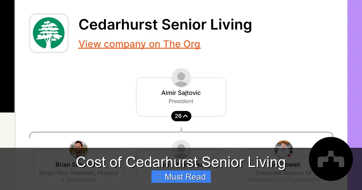 Cost of Cedarhurst Senior Living