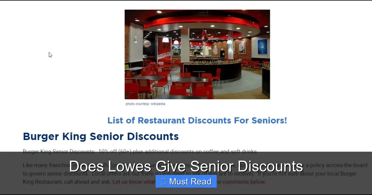 Does Lowes Give Senior Discounts