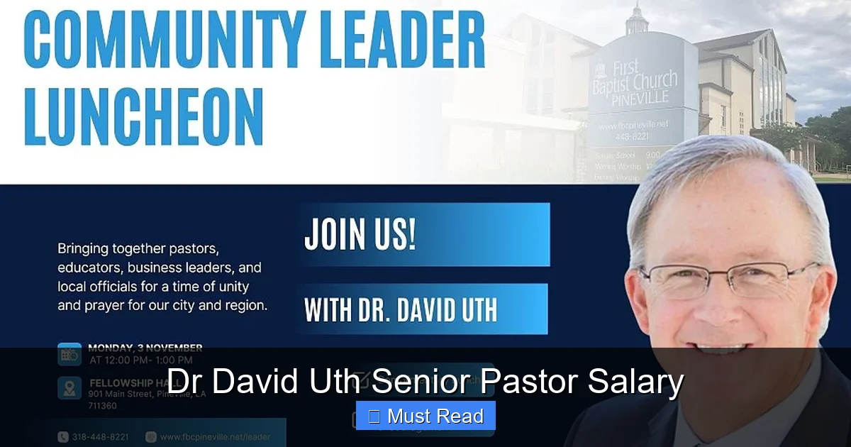 Dr David Uth Senior Pastor Salary