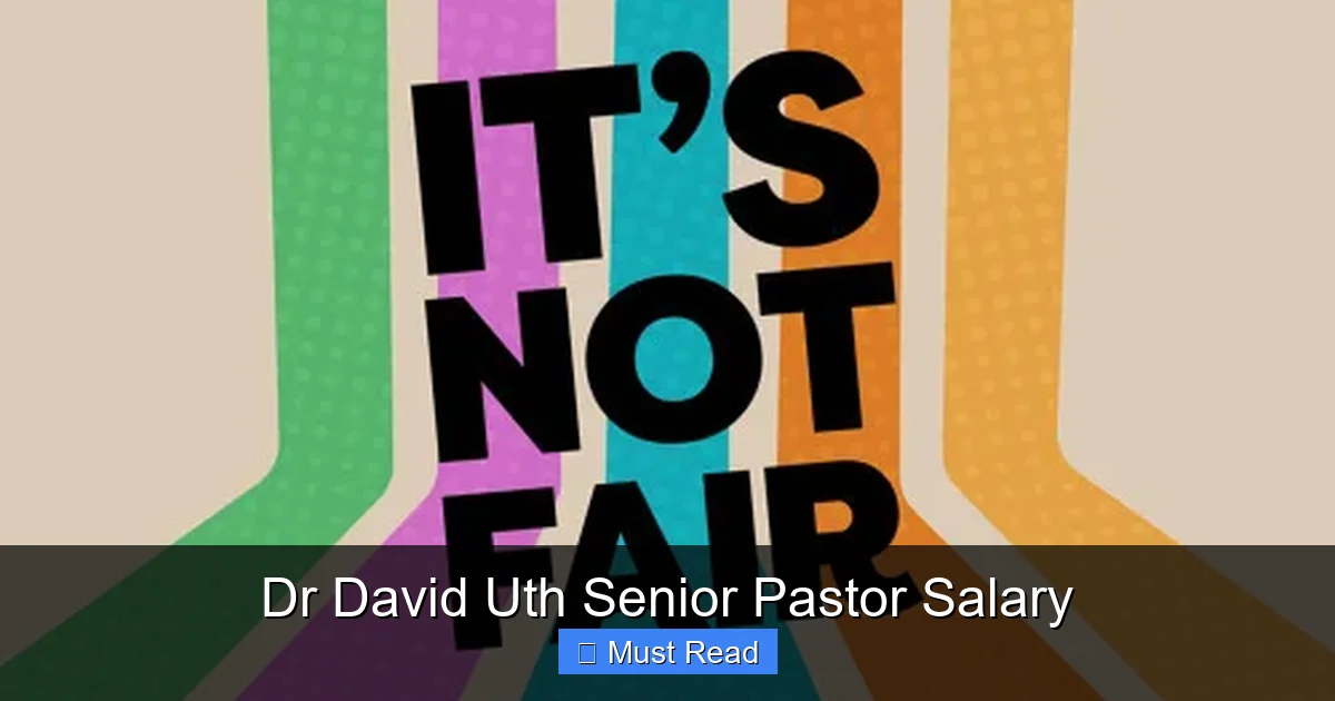 Dr David Uth Senior Pastor Salary