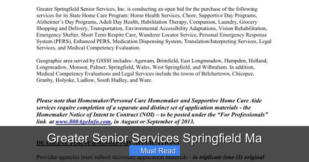 Greater Senior Services Springfield Ma