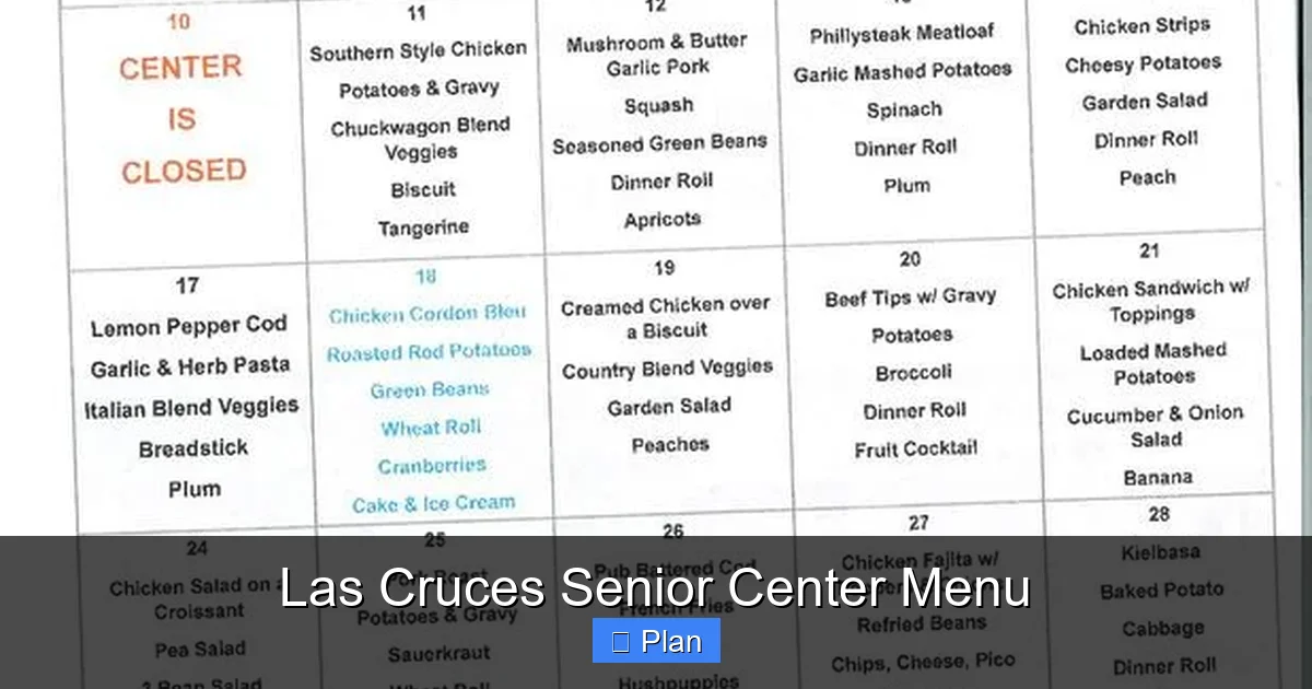 Las Cruces Senior Center Menu