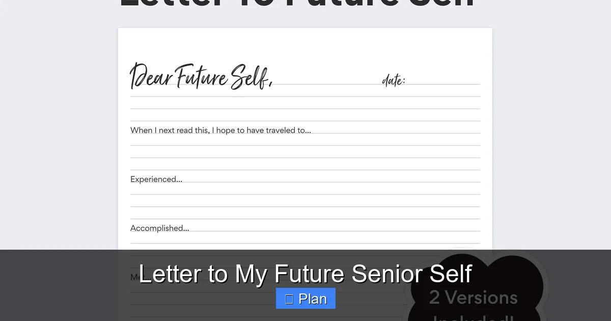 Letter to My Future Senior Self
