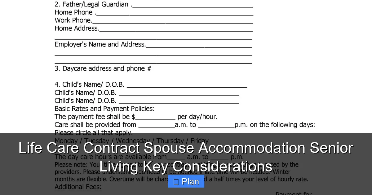 Life Care Contract Spouse Accommodation Senior Living Key ...