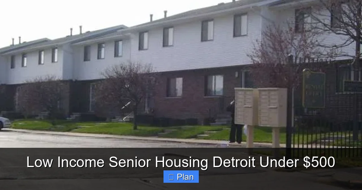 Low Income Senior Housing Detroit Under $500