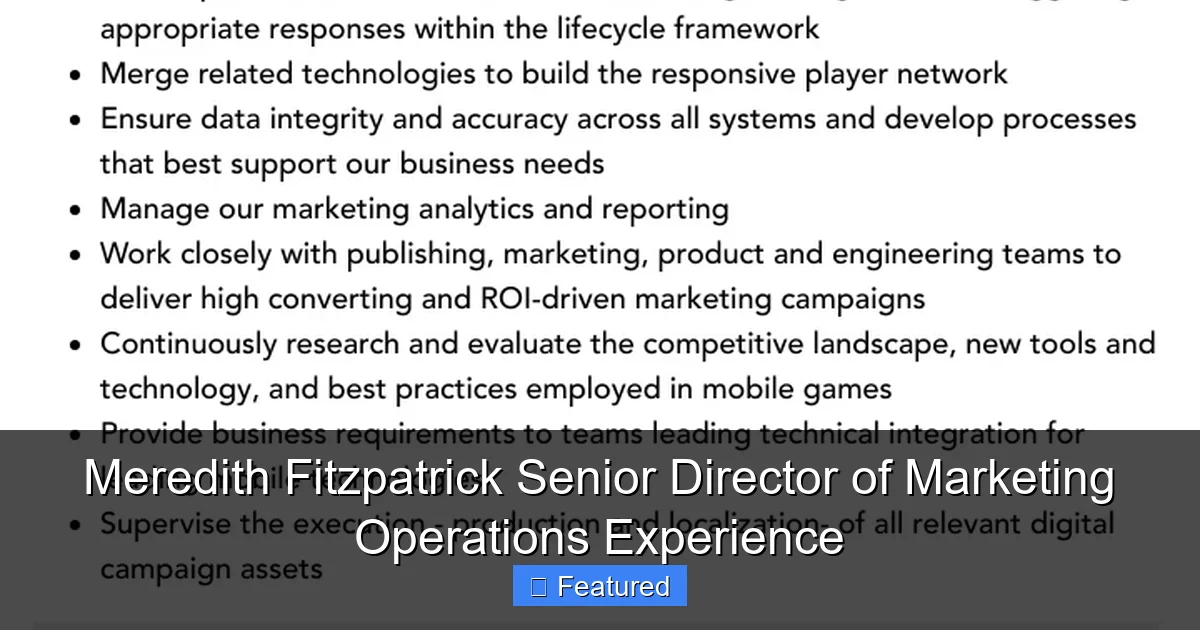 Meredith Fitzpatrick Senior Director of Marketing Operations Experience