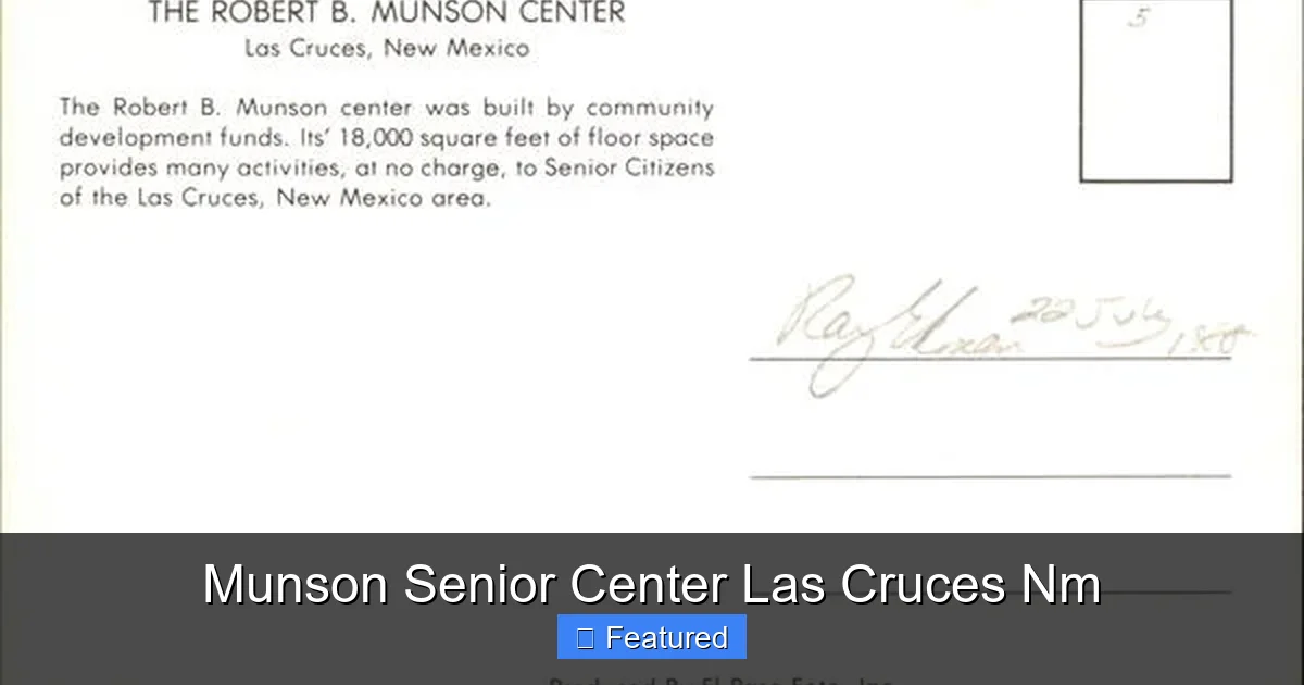 Munson Senior Center Las Cruces Nm