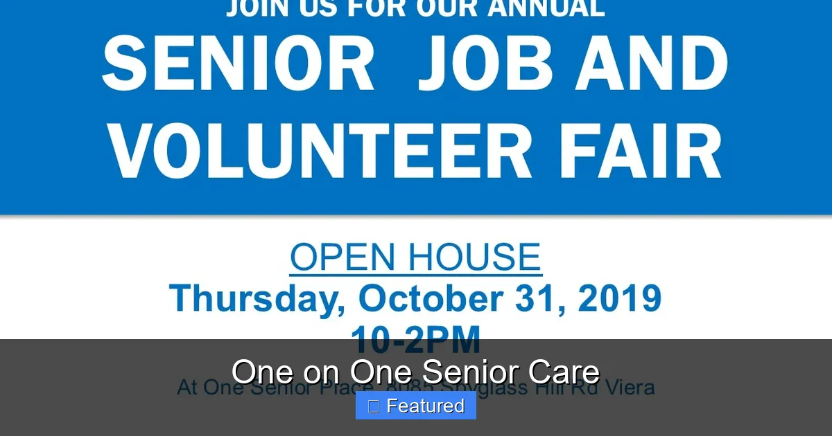 One on One Senior Care