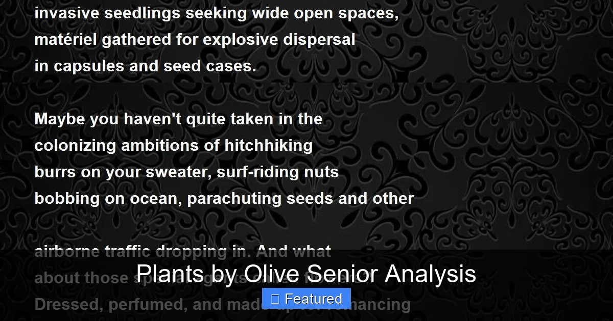 Plants by Olive Senior Analysis