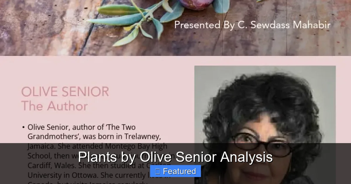 Plants by Olive Senior Analysis