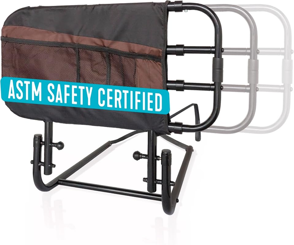 Stander EZ Adjust Bed Rail: Adjustable Senior Safety Railing with Orga