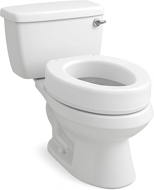 Carex Elongated Raised Toilet Seat - 3.5 Inch Height Increase, 300lb C