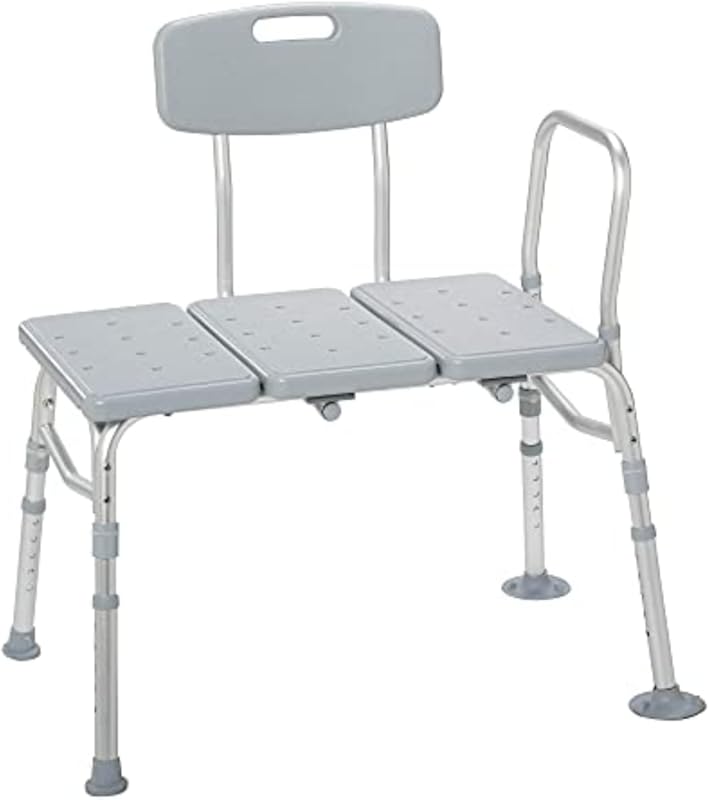 Drive Medical Tub Transfer Bench - Height Adjustable Aluminum Construc