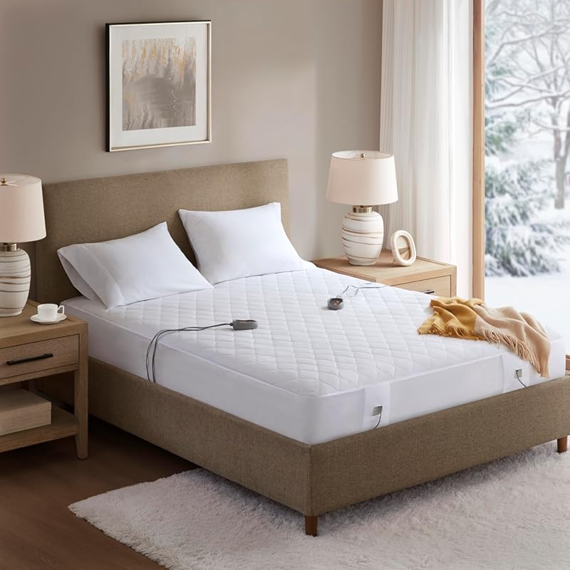 Beautyrest Heated Mattress Pad: Cotton Blend, Secure Comfort, Luxury Q