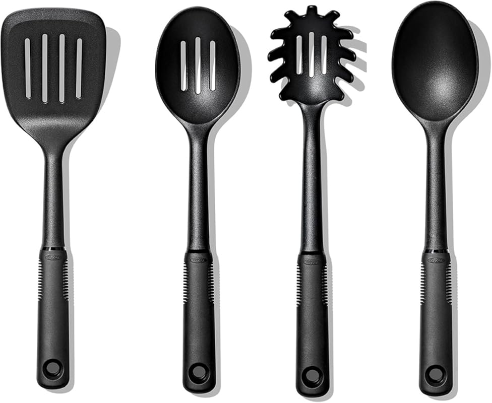 OXO Good Grips 4-Piece Black Nylon Tool Set: Heat-Resistant, Durable, 