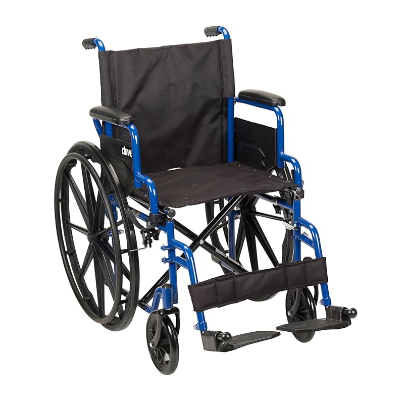 Drive Medical Blue Streak Wheelchair – Swing-Away Footrests, Desk Arms