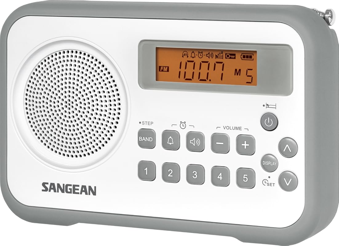 Sangean PR-D18GR Digital AM FM Portable Radio with Protective Bumper, 