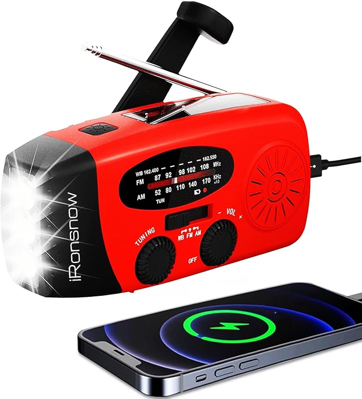 Portable Solar Hand Crank Emergency Weather Radio with NOAA AM/FM, SOS