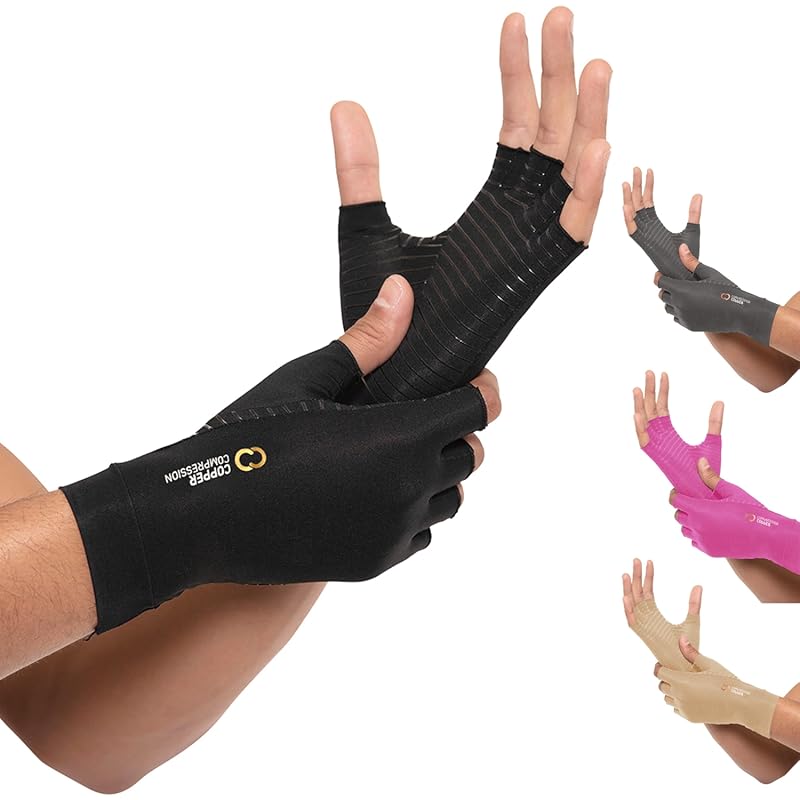 Copper Compression Fingerless Arthritis Gloves: arthritis, carpal tunn