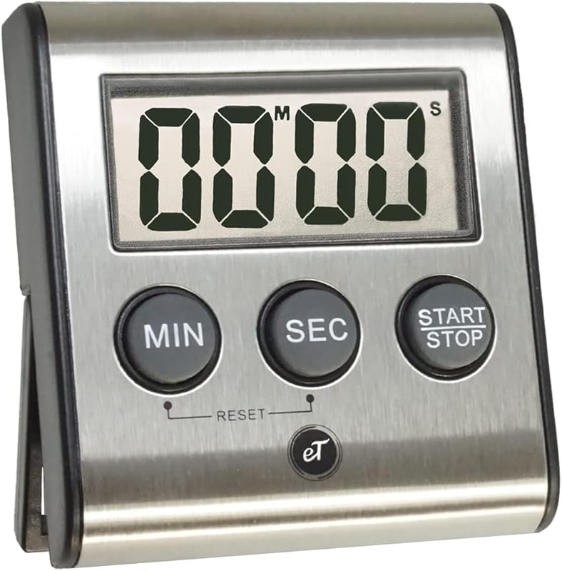 Elegant Digital Kitchen Timer eT-23 in Stainless Steel, Super Strong M