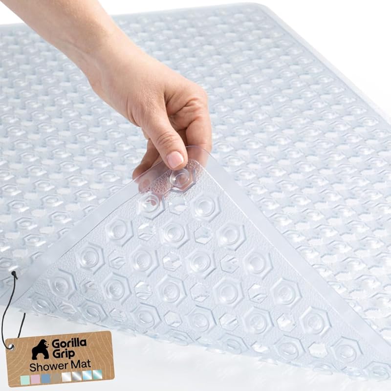 Gorilla Grip Patented Bath Mat: Machine Washable with Suction Cups and