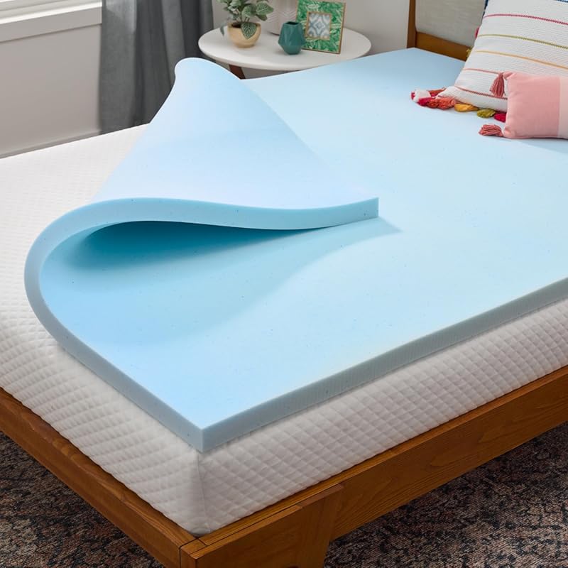 Linenspa Full Size 2-Inch Gel Memory Foam Mattress Topper with plush f