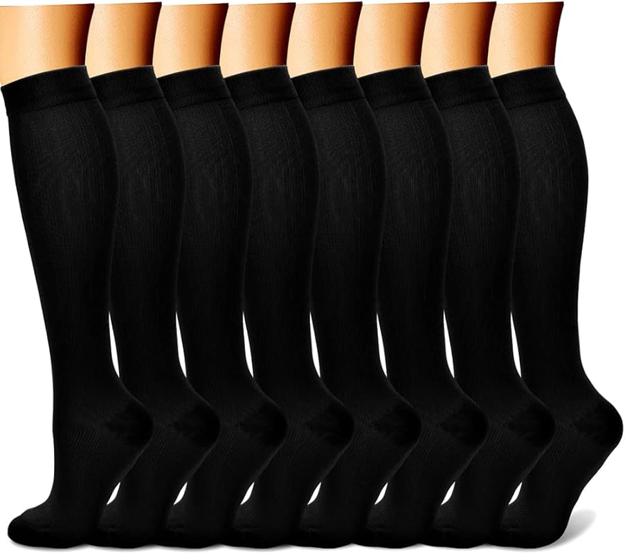 CHARMKING Compression Socks for Women and Men 8 Pairs 15-20 mmHg Gradu