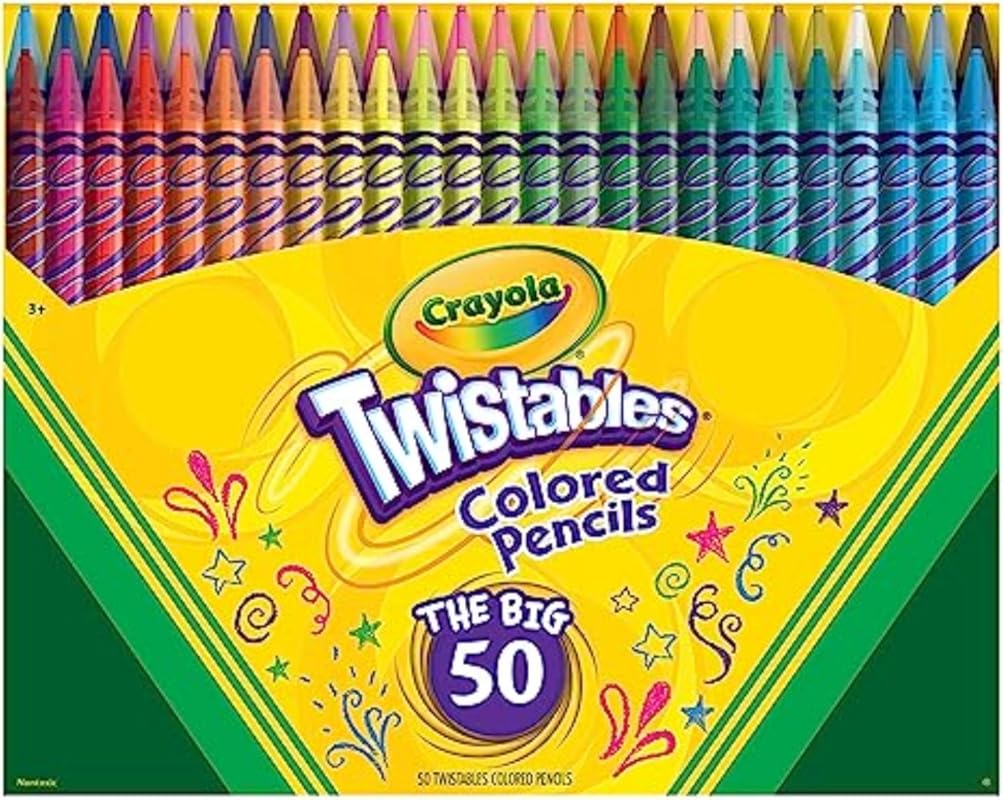 Crayola Twistables Colored Pencil Set 50ct: No-Sharpen Kids Art Suppli