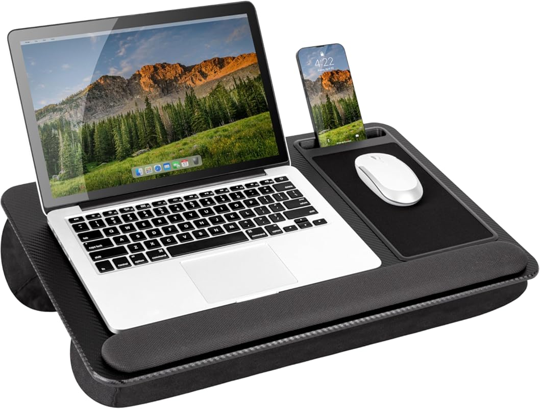 LAPGEAR Home Office Pro Lap Desk with Wrist Rest, Mouse Pad, Phone Hol