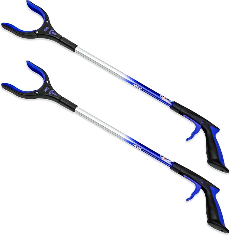 RMS 2-Pack 32-Inch Extra Long Grabber Reacher with Rotating Jaw - Mobi