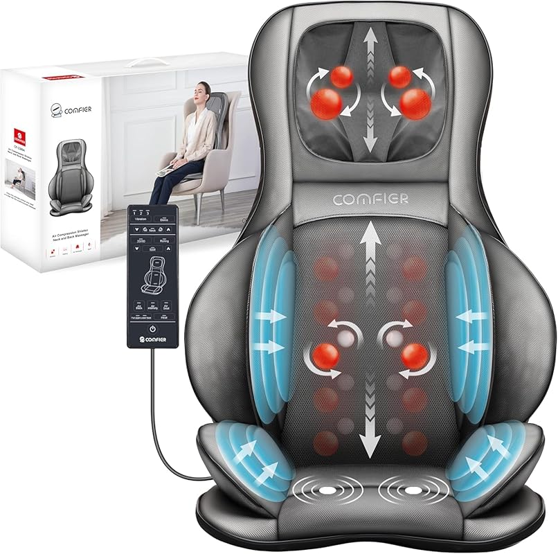 COMFIER Massager Chair with Heat, Shiatsu Neck Back Massager with Comp