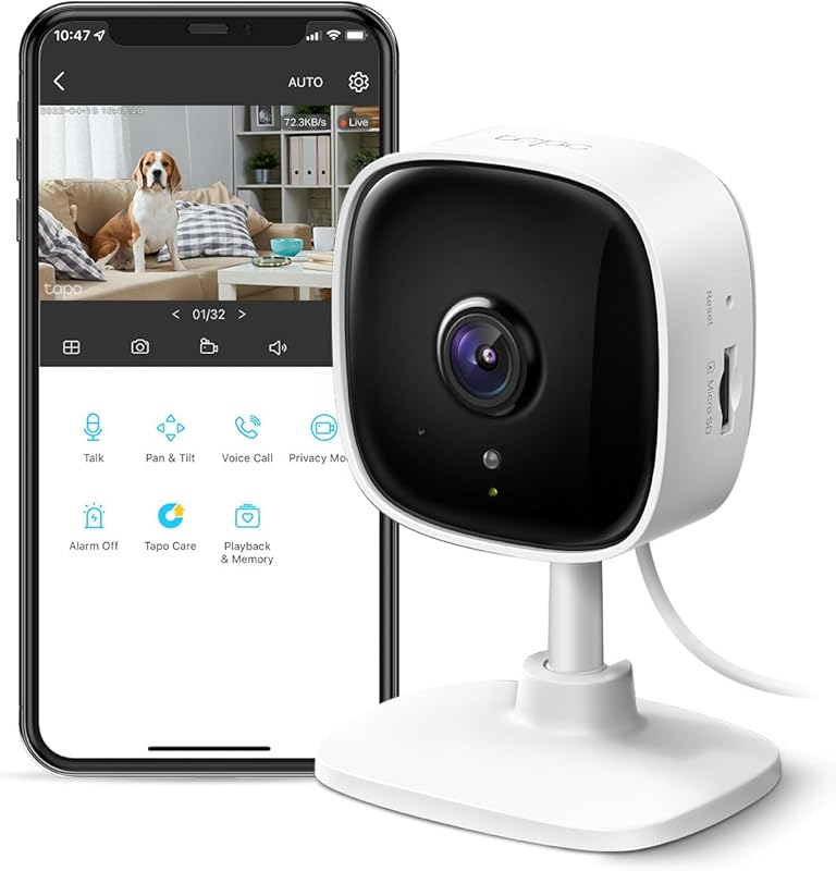 TP-Link Tapo 1080P Indoor Security Camera C100: Baby/Dog Monitor, Moti