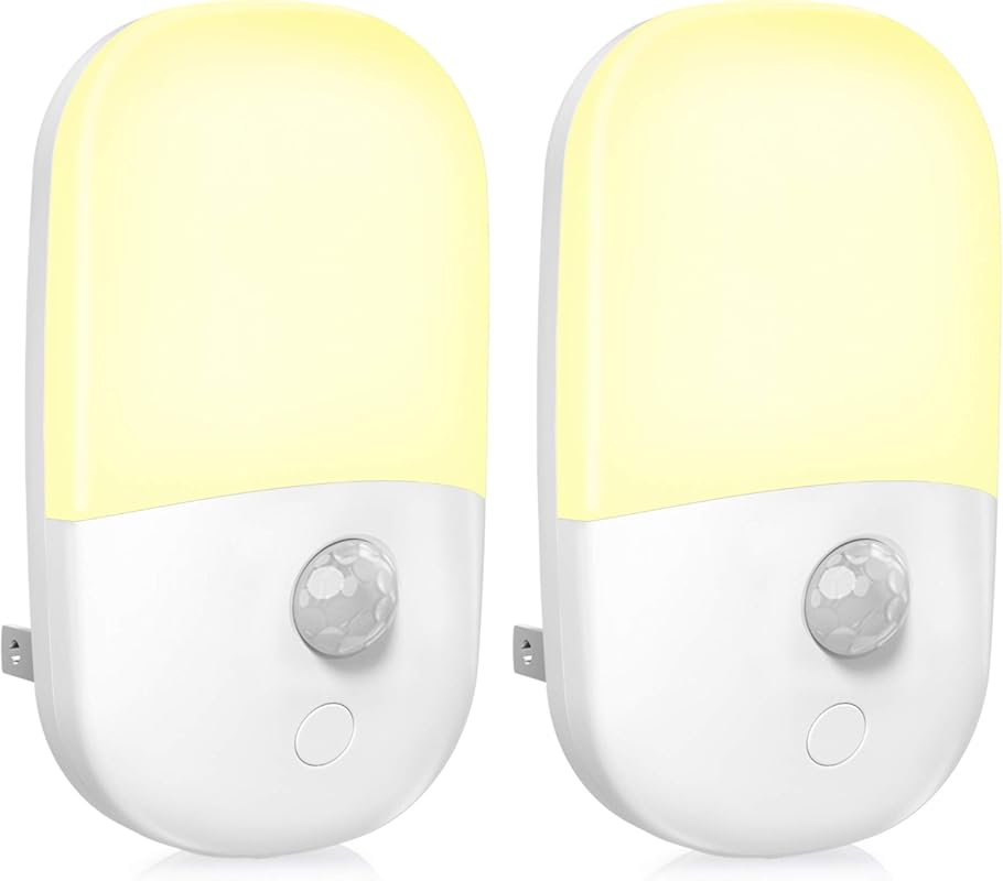 MAZ-TEK 2-Pack Motion Sensor Night Light, Plug-in LED, Dimmable with D