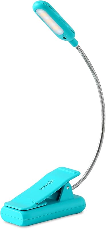 VAVOFO Clip-On Book Light for Kids: 7 LED, 9-Level Warm Cool White Day