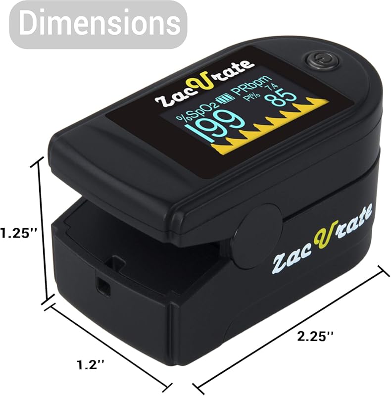 Zacurate 500C Elite Fingertip Pulse Oximeter with Carrying Case Bundle