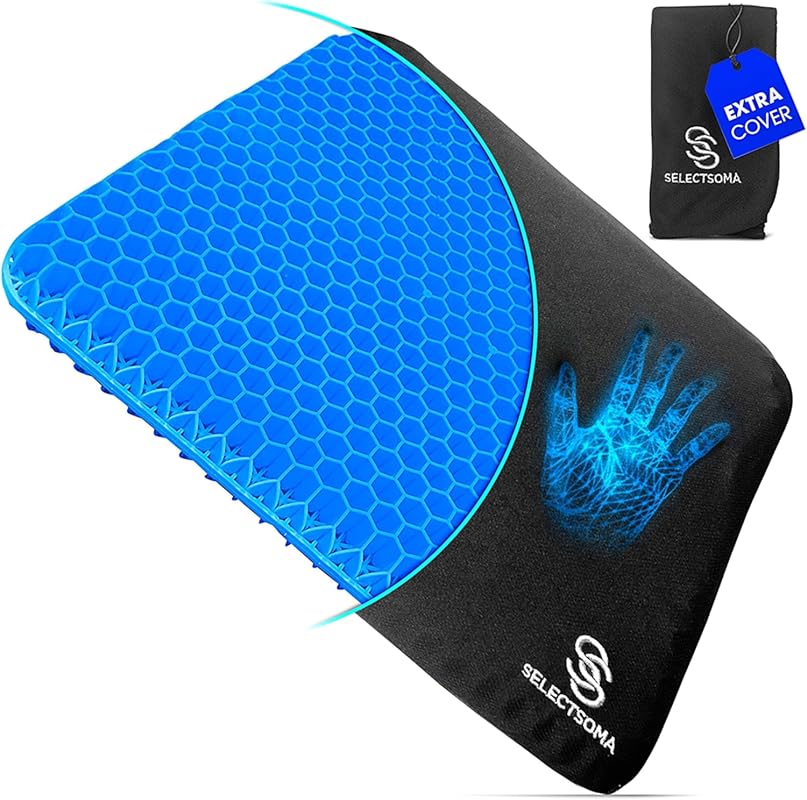 SelectSoma Double-Thick Gel Seat Cushion back sciatica coccyx tailbone